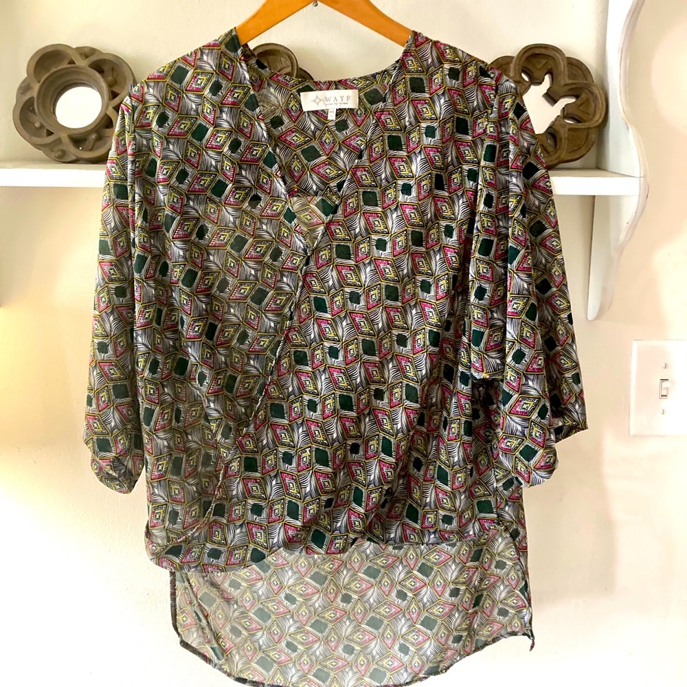 Wayf Faux Wrap High Low Top VINTAGE